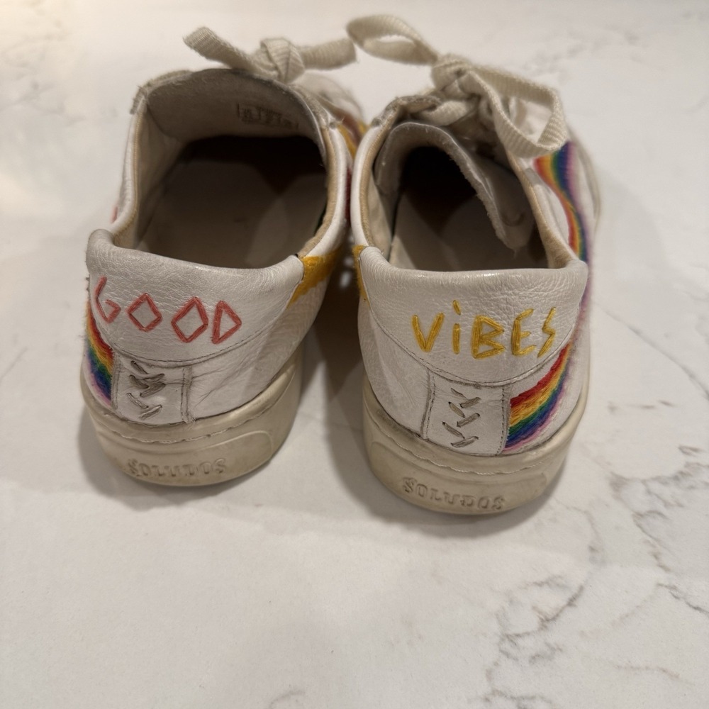 Good Vibes Rainbow Tennis Shoe Sneakers Women's‎ 8.5